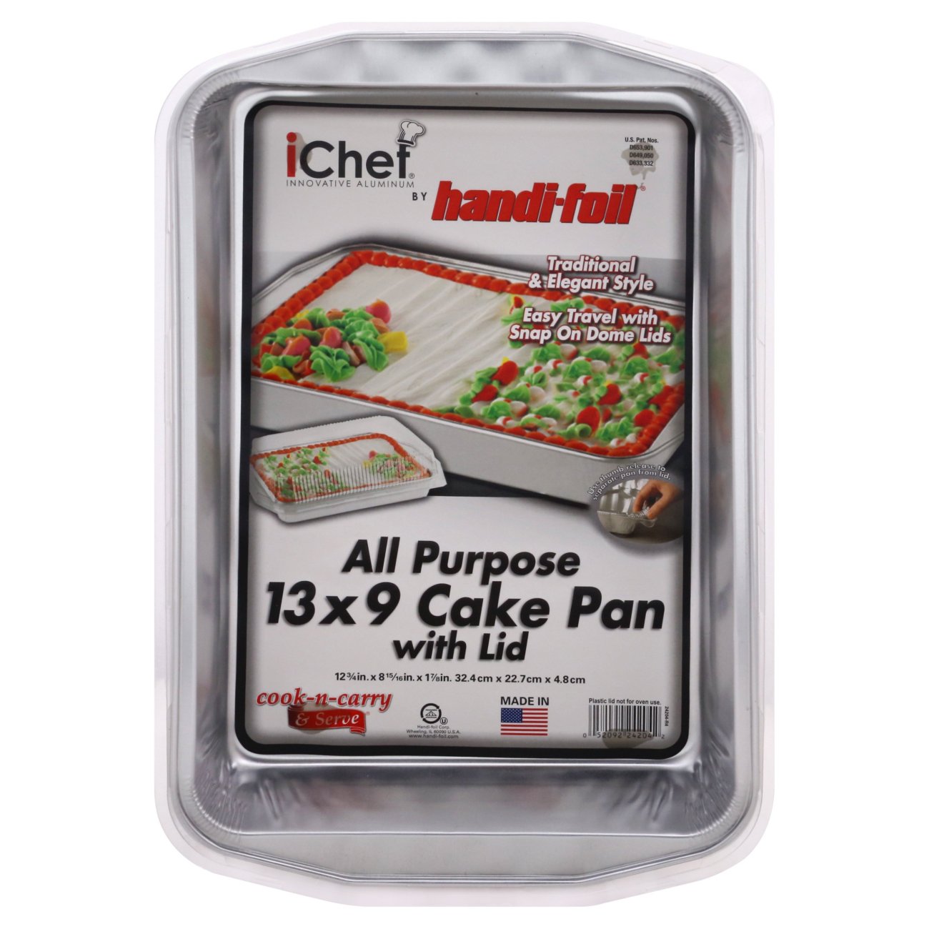 iChef Cook-n-Carry & Serve All Purpose Cake Pan with Lid