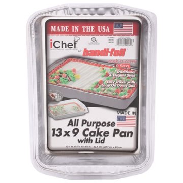 Handi-Foil iChef All Purpose Foil Cake Pan & Lid, 13" x 9"