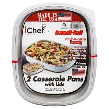 Handi Foil iCHEF CASSEROLE PANS W/LIDS, 2 Each