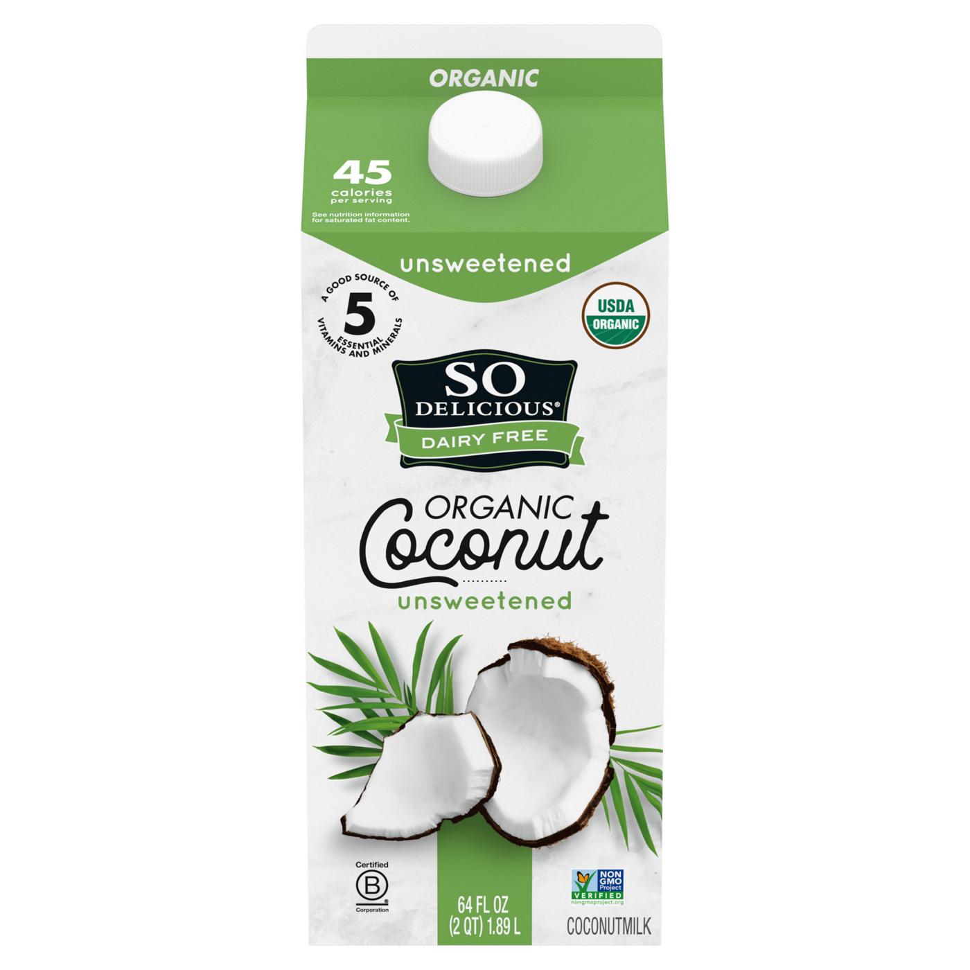 So Delicious Dairy Free Unsweetened Coconutmilk, Half Gallon; image 5 of 8