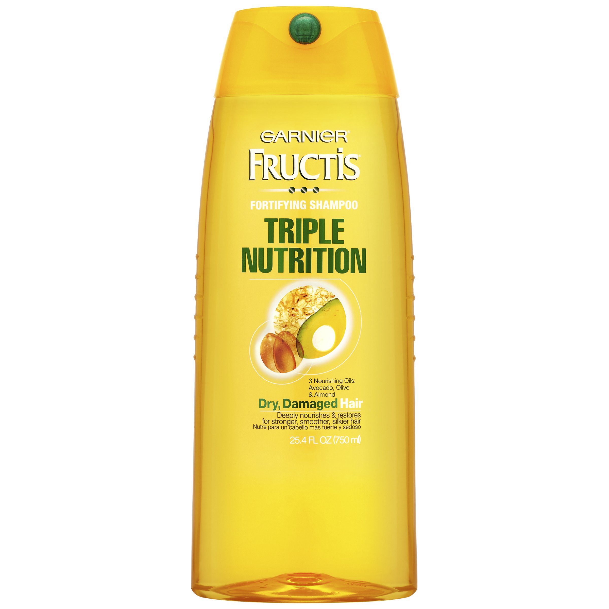 Garnier Fructis Triple Nutrition for Shampoo Dry H-E-B & Shop at Conditioner Damaged Fortifying - Hair Shampoo