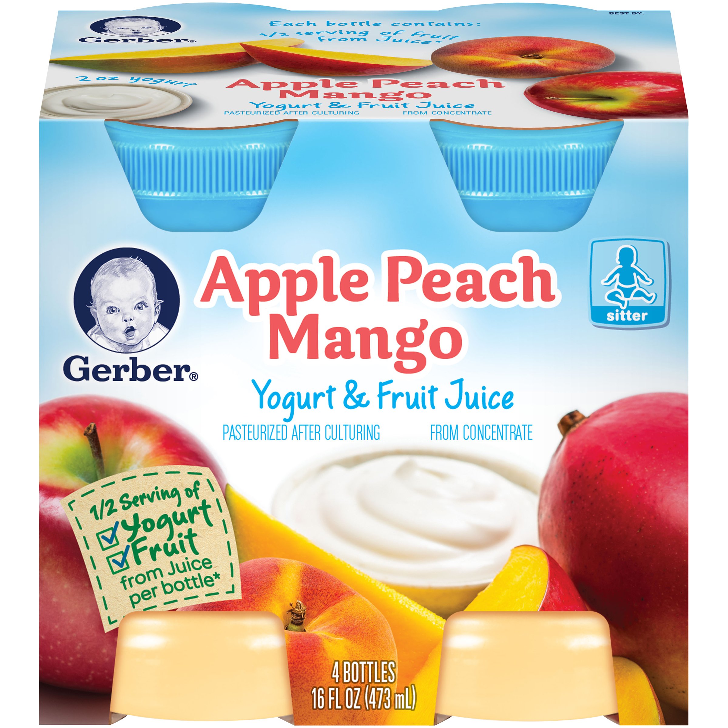Gerber Yogurt Juice Peach Mango Yogurt & Apple Juice Shop Juice