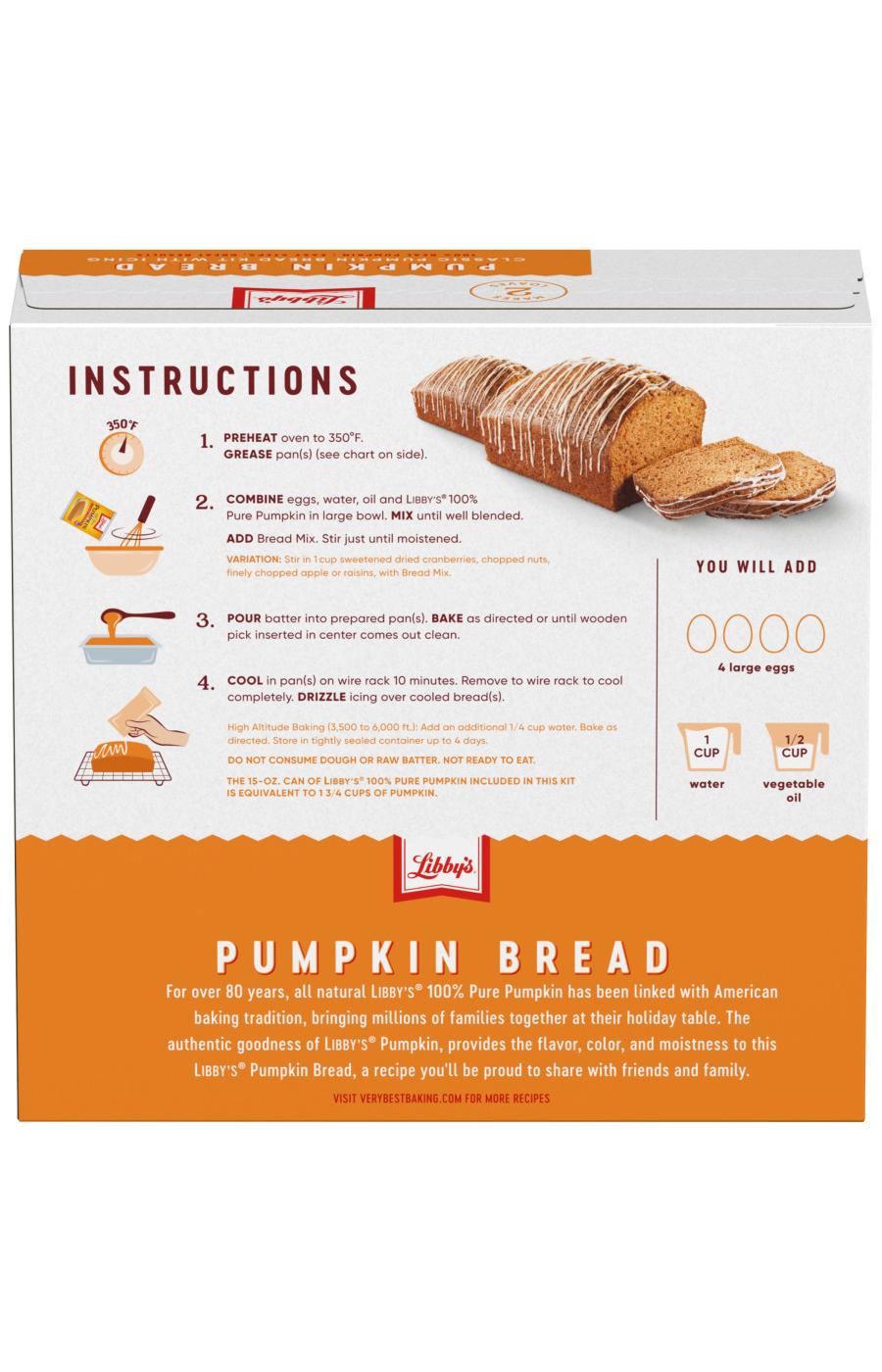 Libby's Pumpkin Bread Kit; image 4 of 4