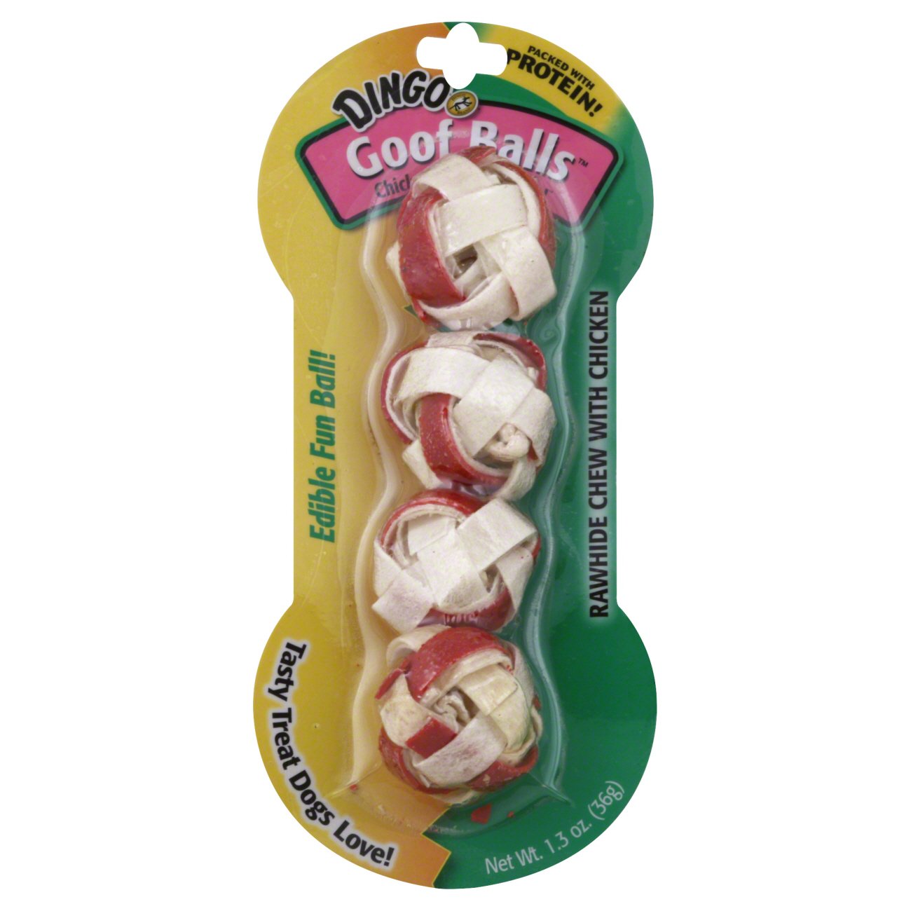 Dingo Goof Balls Rawhide Chew with Chicken Shop Dogs at HEB