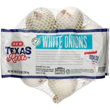 H-E-B Texas Roots Fresh White Onions, 3 lb bag