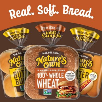 Nature's Own 100% Whole Wheat Hamburger Buns
