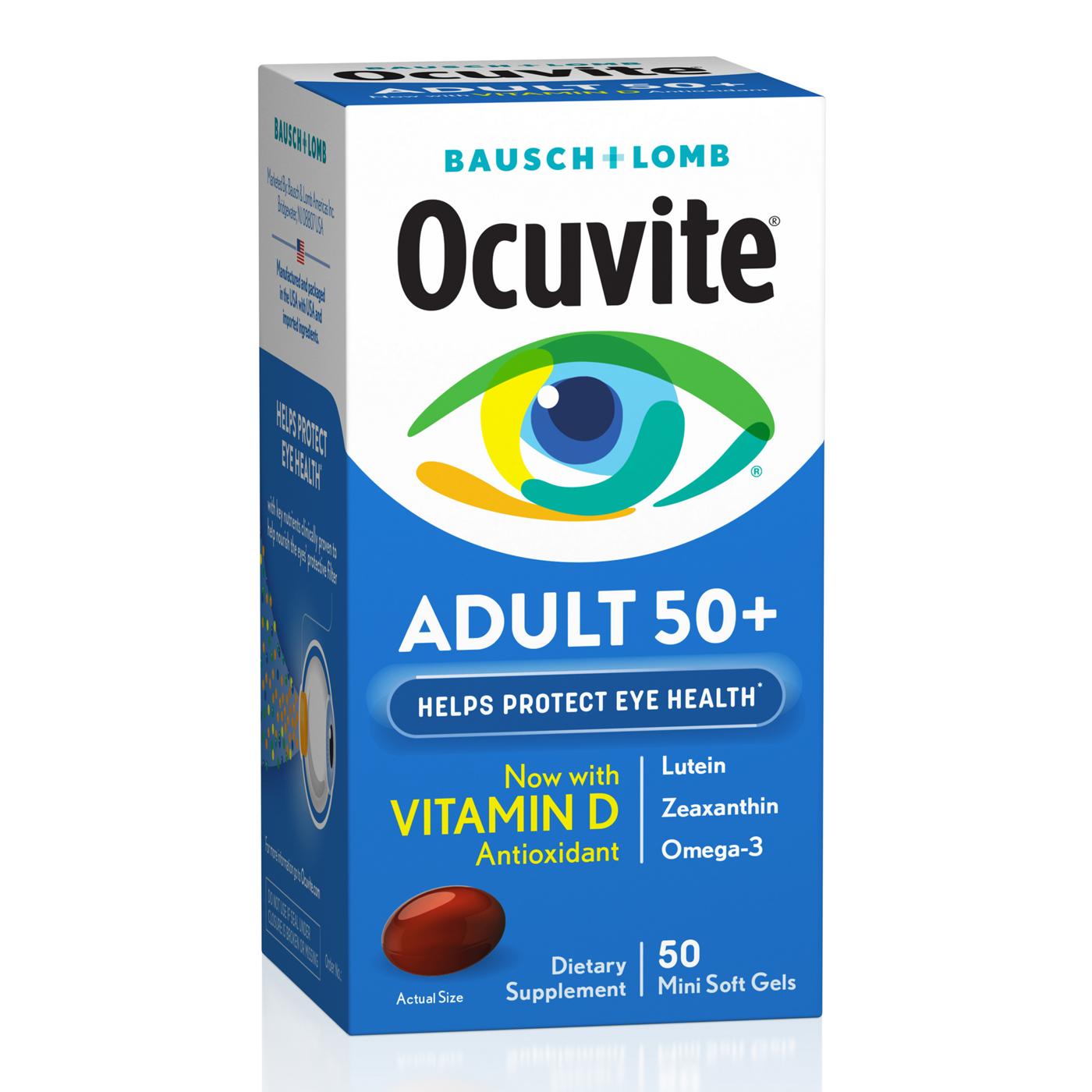 Bausch & Lomb Ocuvite Adult 50+ Eye Vitamin and Mineral Supplement Softgels; image 1 of 5