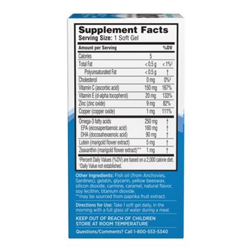 Bausch & Lomb Ocuvite Adult 50+ Eye Vitamin and Mineral Supplement Softgels