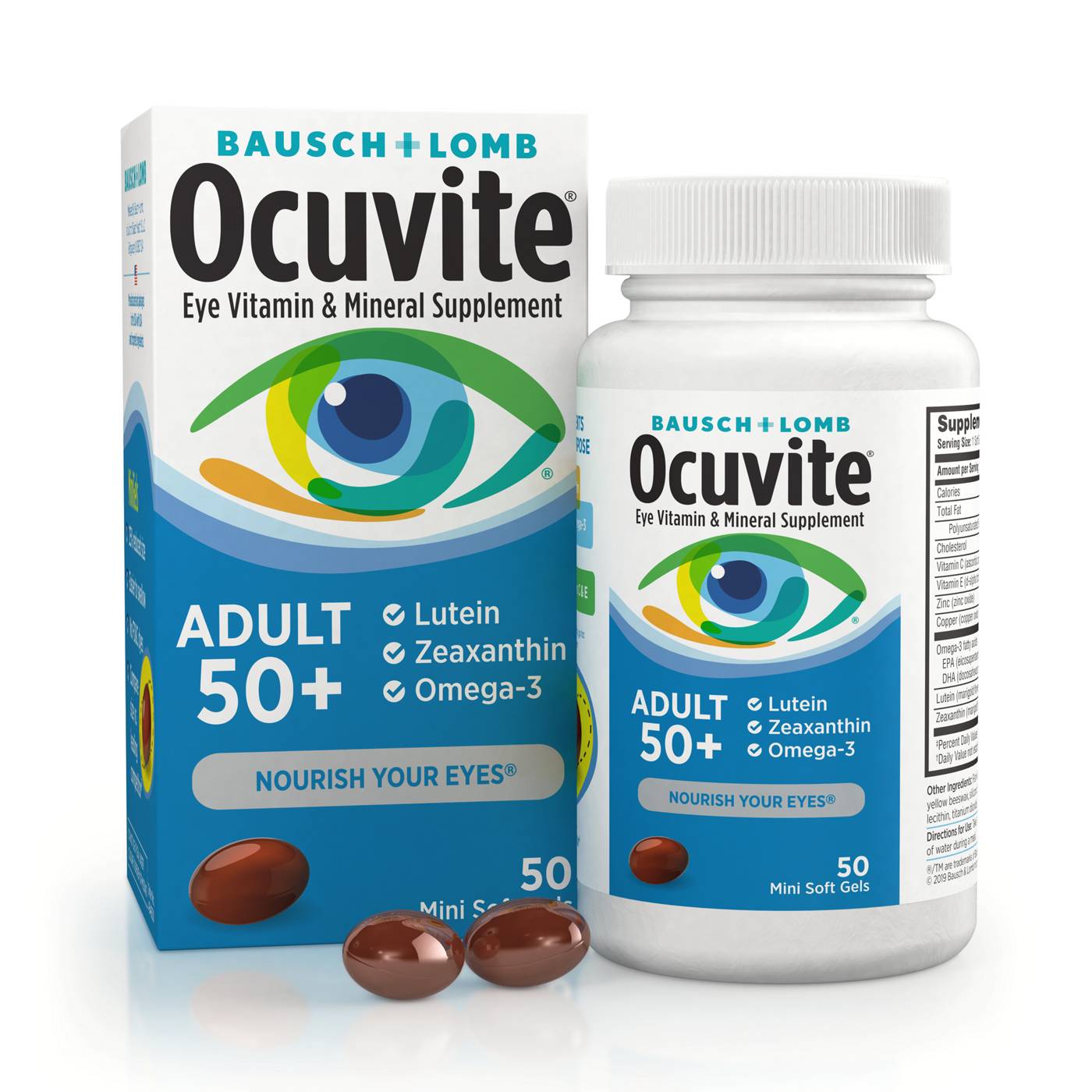 Bausch & Lomb Ocuvite Adult 50+ Eye Vitamin and Mineral Supplement Softgels; image 3 of 5