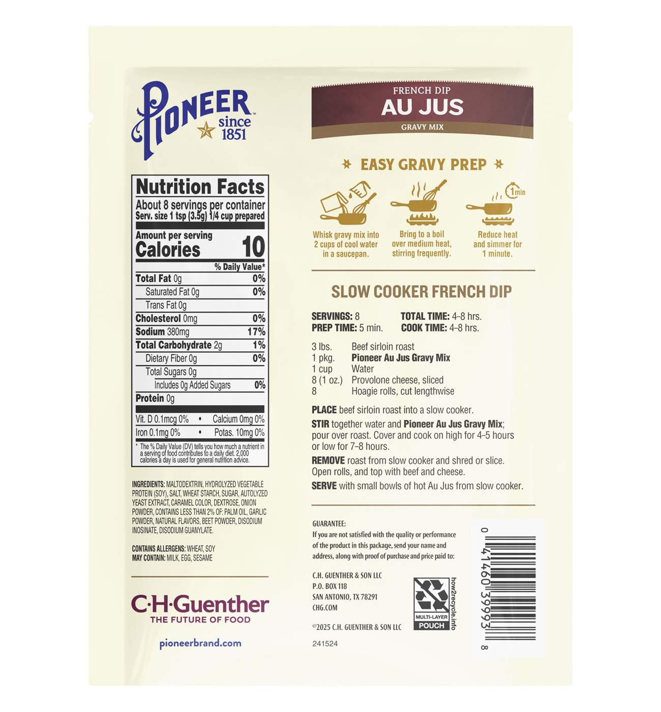 Pioneer French Dip Au Jus Gravy Mix; image 2 of 3