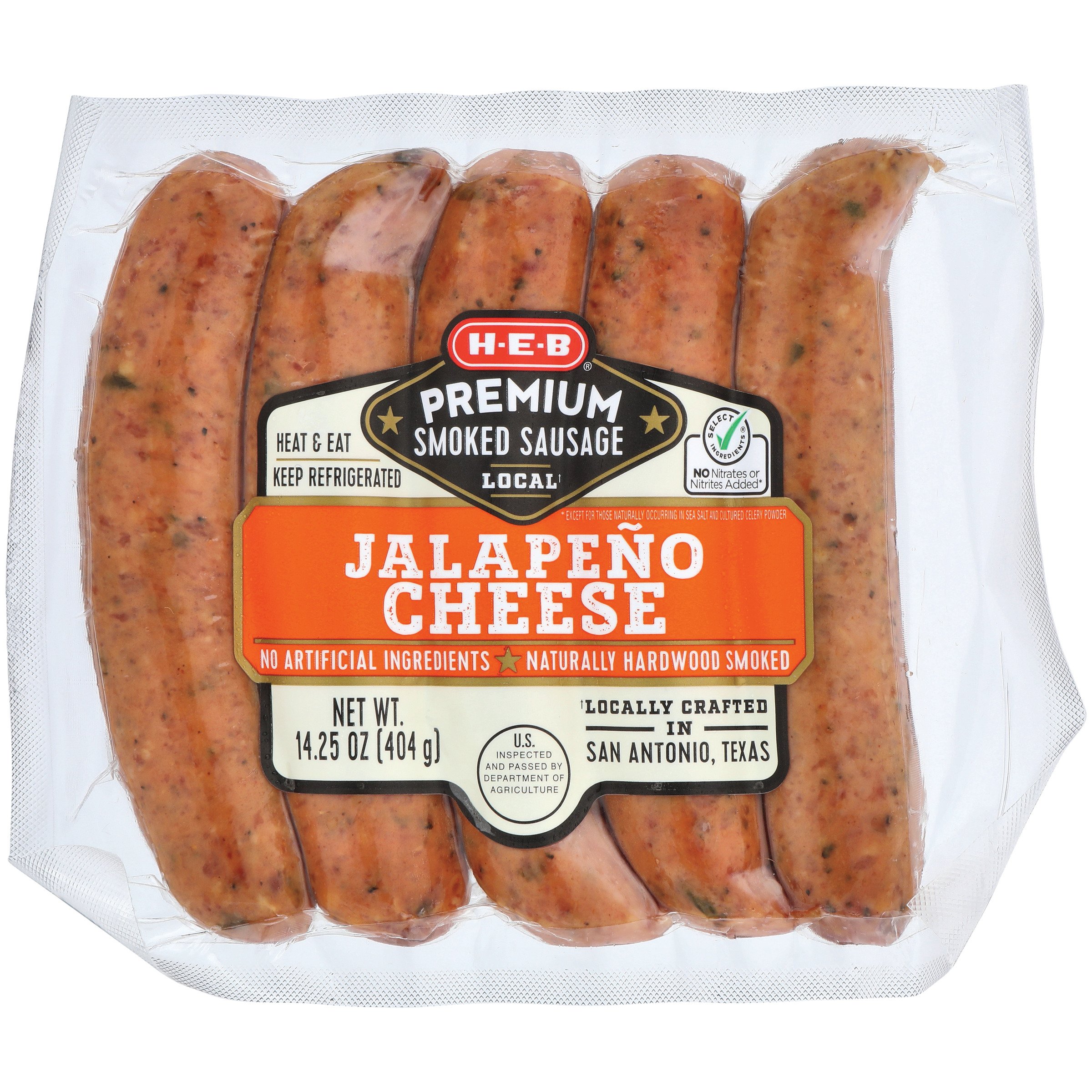 HEB Select Ingredients Premium Jalapeno Cheddar Smoked Sausage Shop