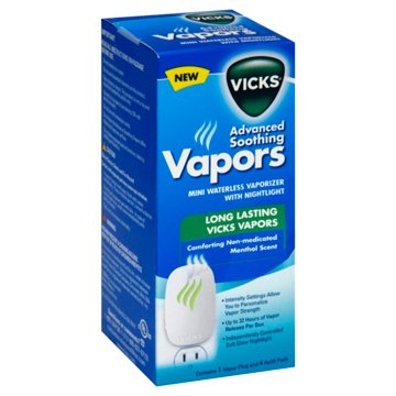 Vicks Advanced Soothing Vapors Mini Waterless Vaporizer With Nightlight