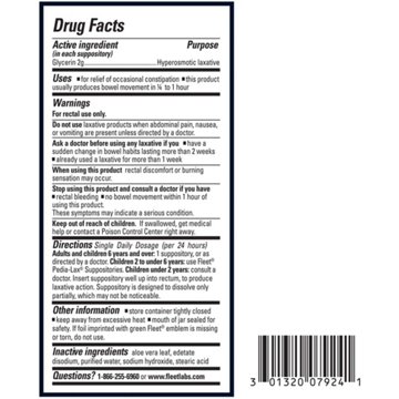 Fleet Laxative Glycerin Suppositories, 24 ct