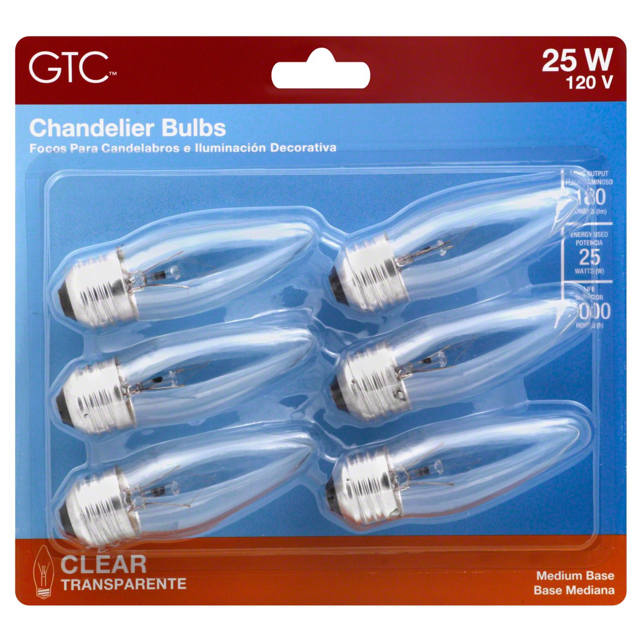 GTC 25 Watt B10 Clear Chandelier Light Bulbs Shop Light Bulbs at HEB