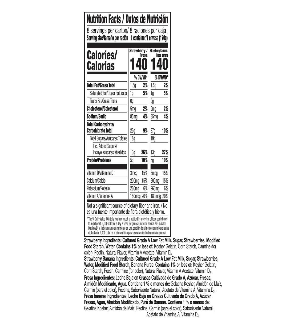 Yoplait Original Low-Fat Strawberry & Strawberry Banana Yogurt; image 5 of 6