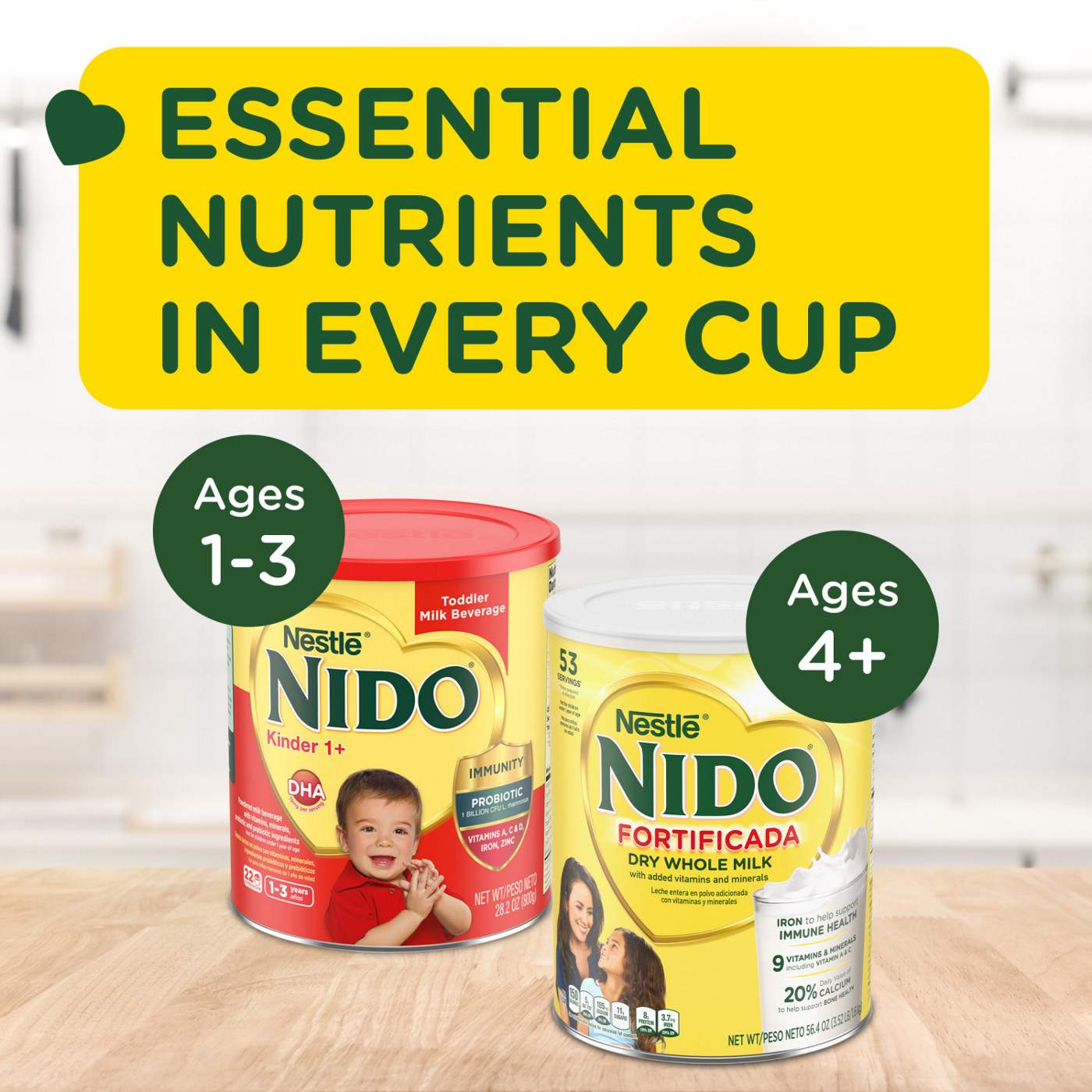 Nido Kinder Toddler Milk Beverage Powder Mix for 1+ Years, 47 Servings; image 3 of 7