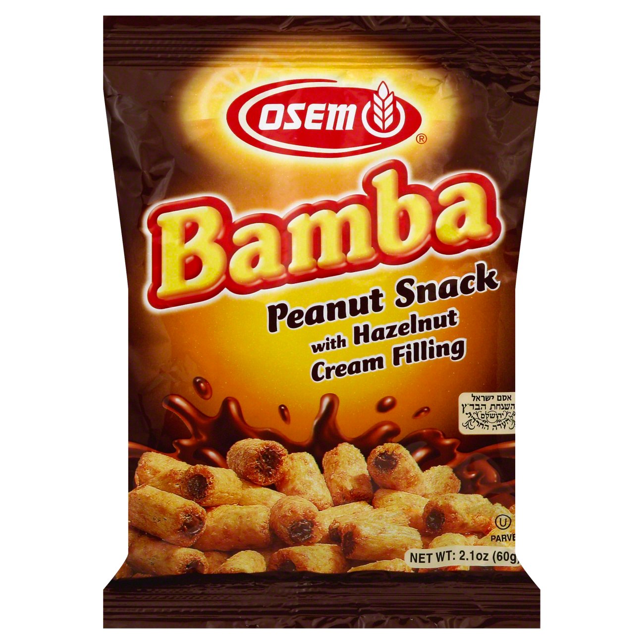 Osem Kosher Bamba Peanut Snack with Hazelnut Cream Filling Shop