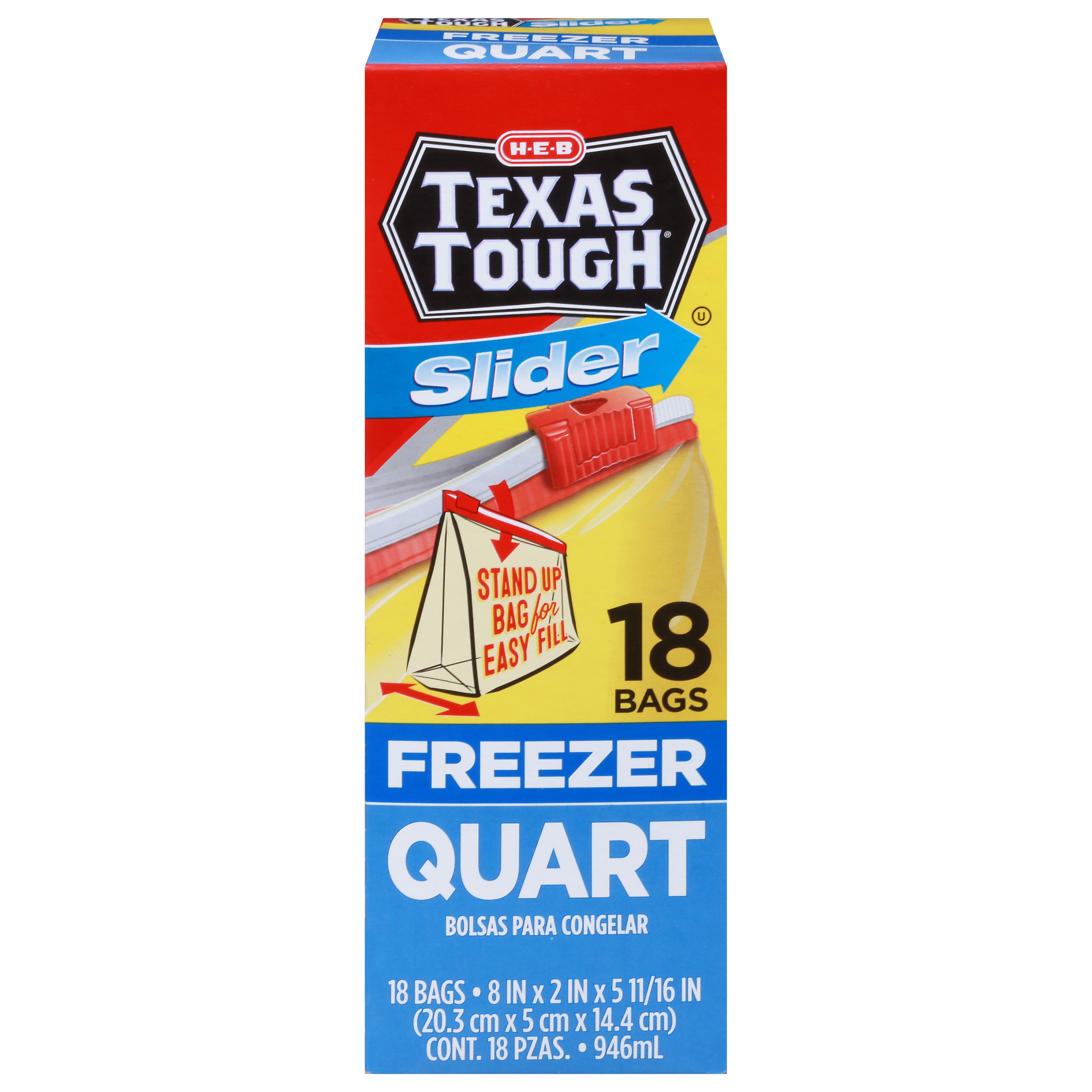 H-E-B Texas Tough Double Zipper Quart Freezer Bags - Shop Storage