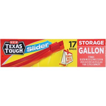 H-E-B Texas Tough Slider Gallon Storage Bags, 17 ct