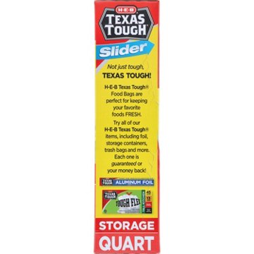H-E-B Texas Tough Slider Quart Storage Bags, 22 ct