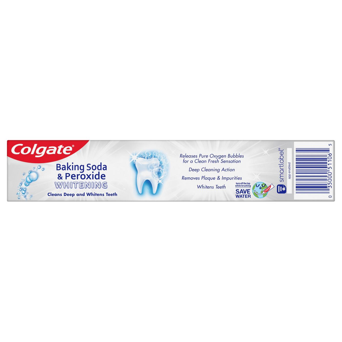 Colgate Baking Soda And Peroxide Whitening Flouride Toothpaste, Brisk Mint; image 2 of 2