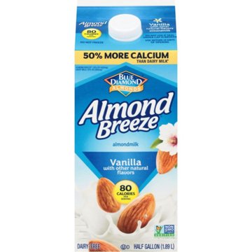 Blue Diamond Almond Breeze Vanilla Almond Milk, 1/2 gal