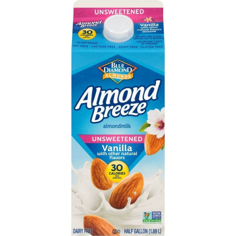 unsweetened vanilla almond milk nutrition label