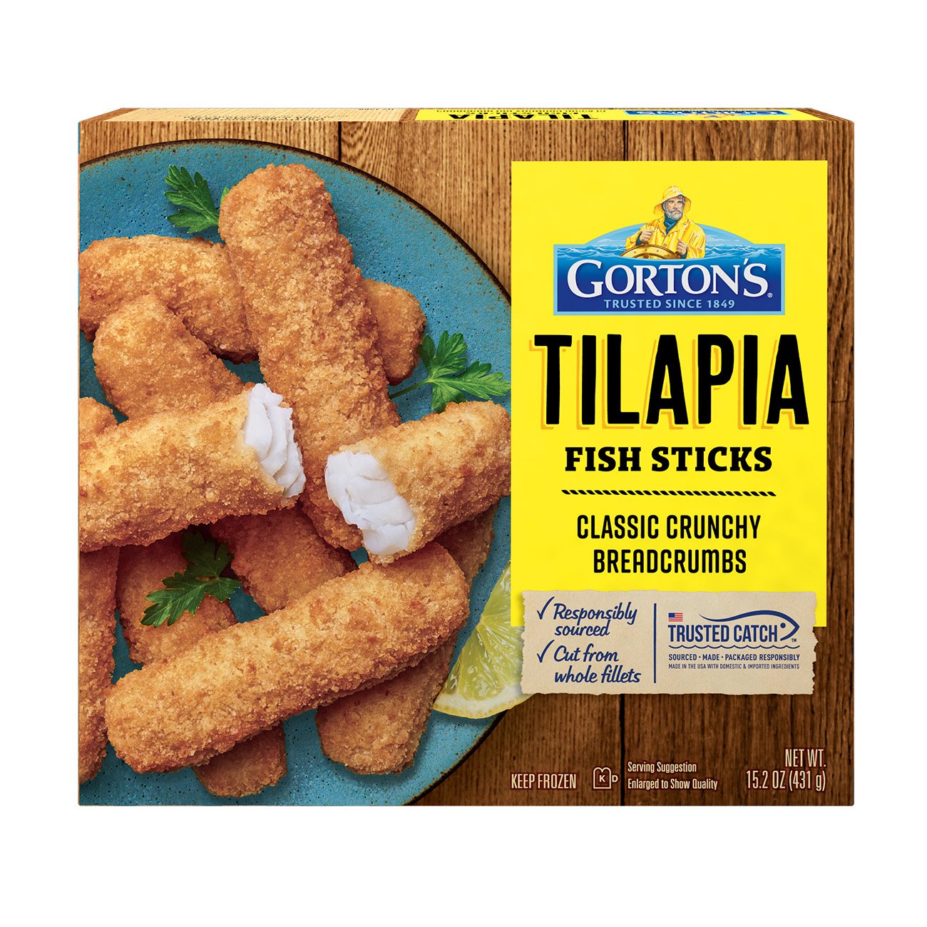 Gorton s Frozen Crunchy Breaded Tilapia Fish Sticks Shop Fish At H E B