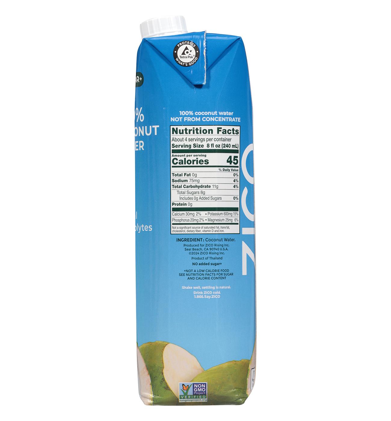 ZICO No Added Sugar 100% Coconut Water; image 3 of 4