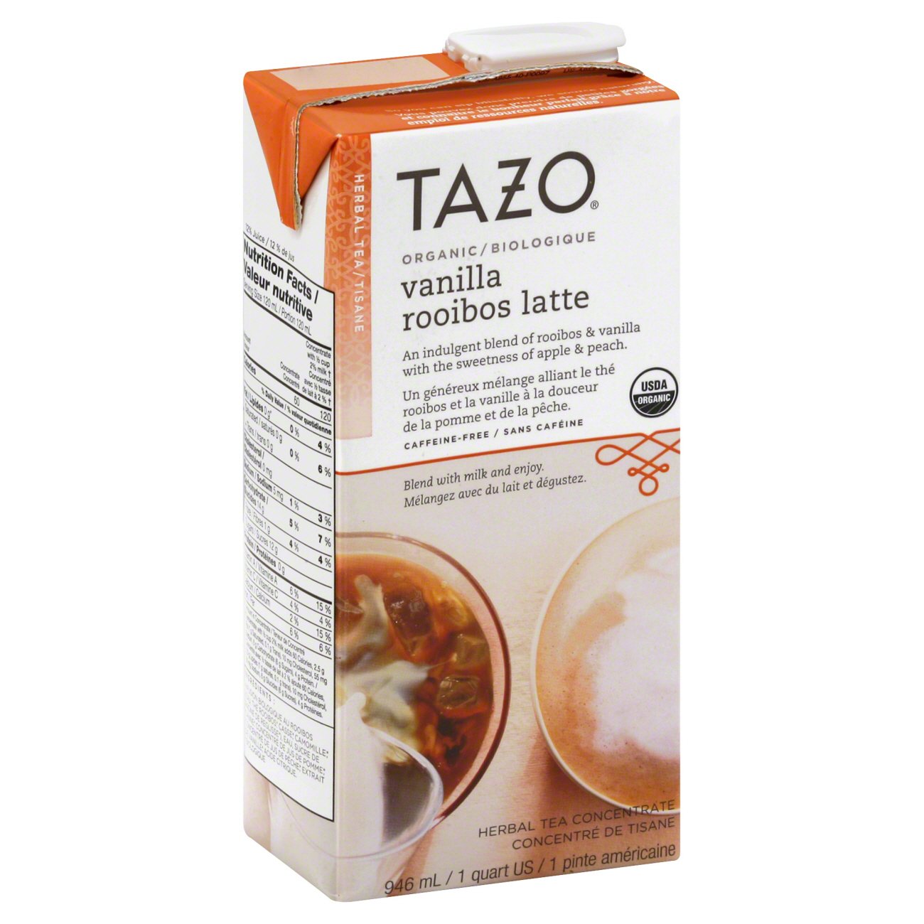 Tazo Organic Vanilla Rooibos Latte Herbal Tea Concentrate Shop Tea at