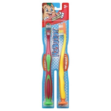 H-E-Buddy Kids Extra Soft Stand Up Toothbrushes - Colors May Vary, 2 ct