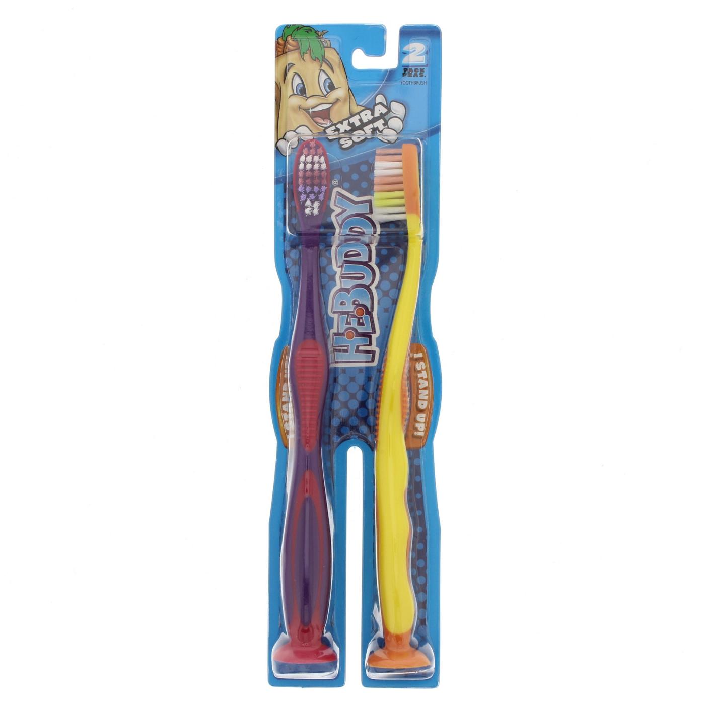 H-E-Buddy Kids Extra Soft Stand Up Toothbrushes - Colors May Vary; image 2 of 4