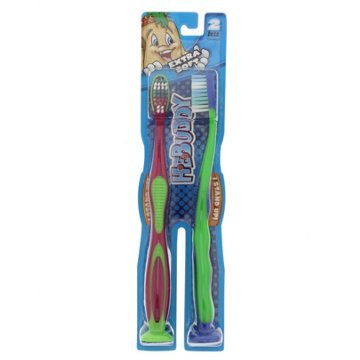 H-E-Buddy Kids Extra Soft Stand Up Toothbrushes - Colors May Vary, 2 ct