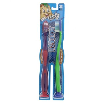 H-E-Buddy Kids Extra Soft Stand Up Toothbrushes - Colors May Vary, 2 ct