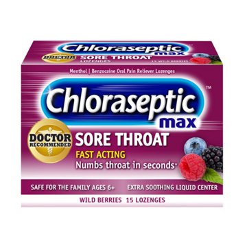 Chloraseptic Sore Throat Lozenges - Wild Berries, 15 ct