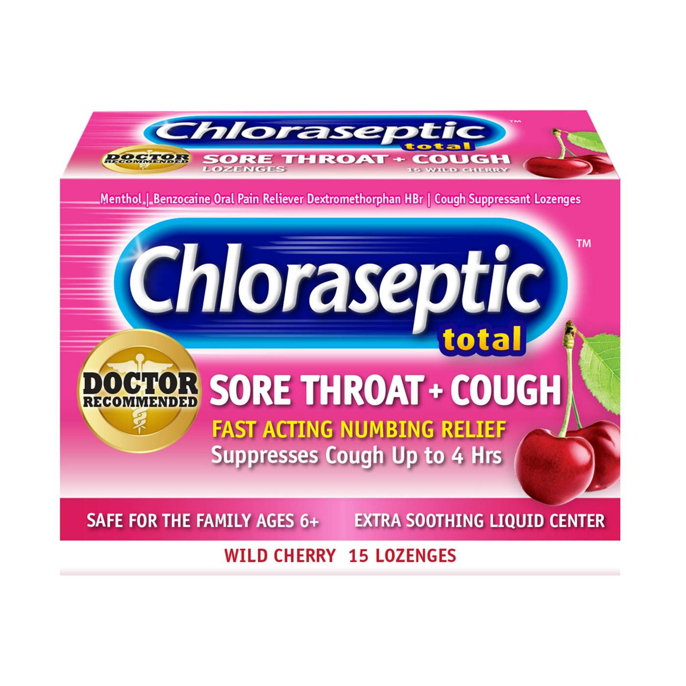 Chloraseptic Sore Throat Lozenges + Cough - Wild Cherry; image 1 of 5