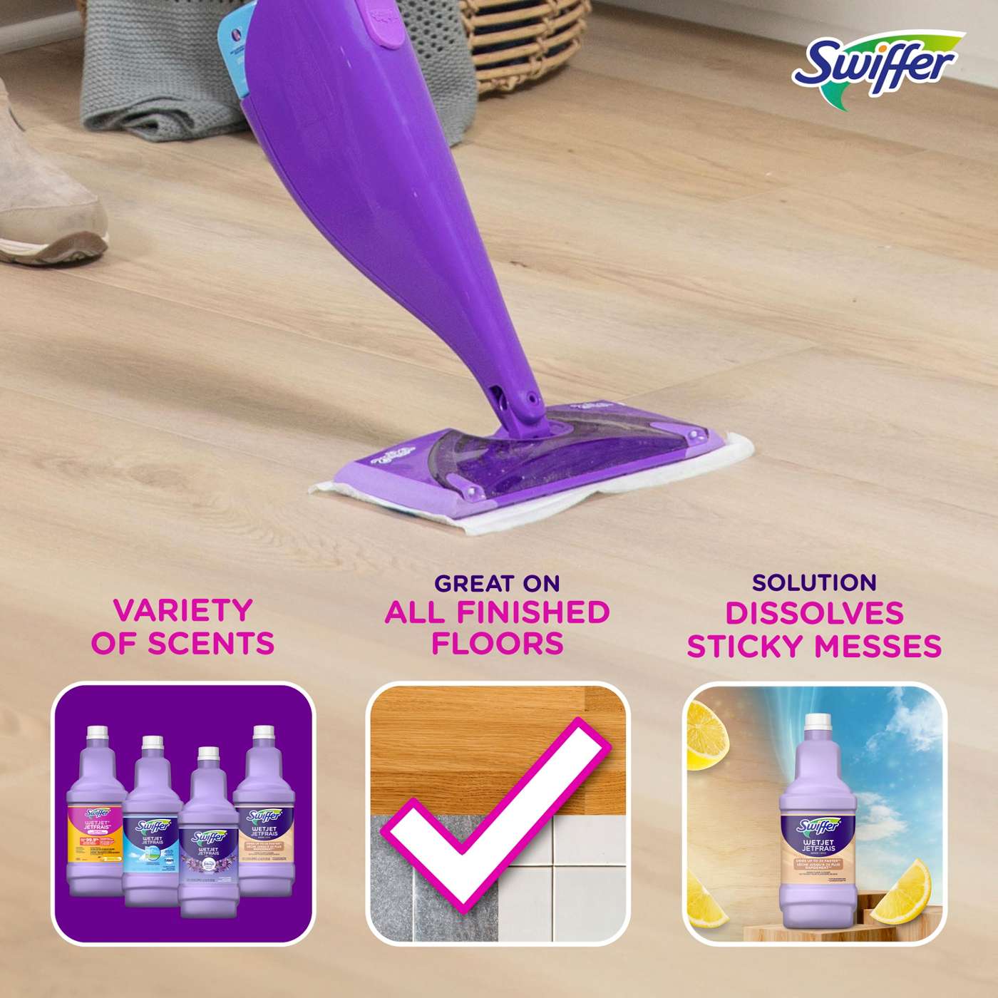 Swiffer WetJet Spray Mop Quickdry Formula Liquid Wood Floor Cleaner Refill; image 2 of 7
