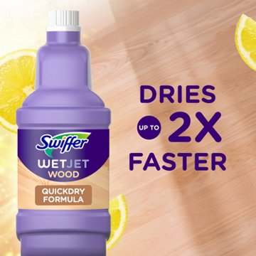 Swiffer WetJet Spray Mop Quickdry Formula Liquid Wood Floor Cleaner Refill, 42.2 oz