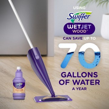 Swiffer WetJet Spray Mop Quickdry Formula Liquid Wood Floor Cleaner Refill, 42.2 oz