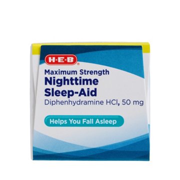 H-E-B Diphenhydramine Nighttime Sleep-Aid Softgels – 50 mg, 32-ct