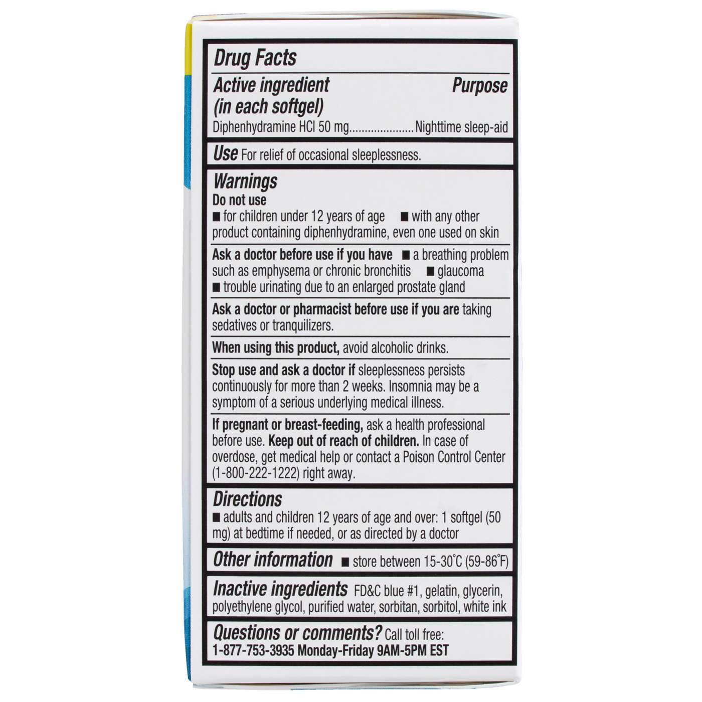 H-E-B Diphenhydramine Nighttime Sleep-Aid Softgels – 50 mg; image 5 of 6