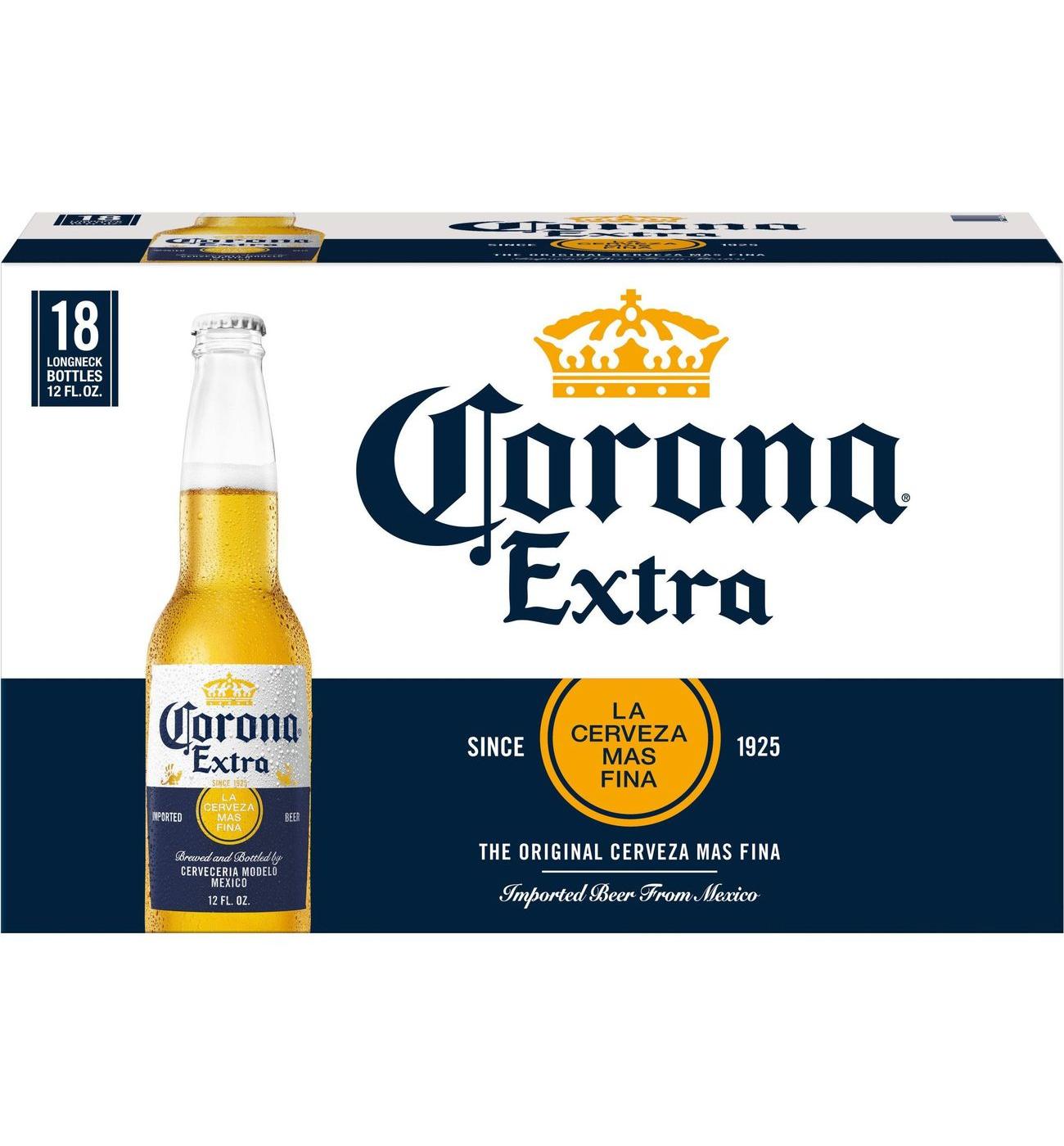 Corona Extra Mexican Lager Import Beer 18 pk Bottles; image 1 of 6