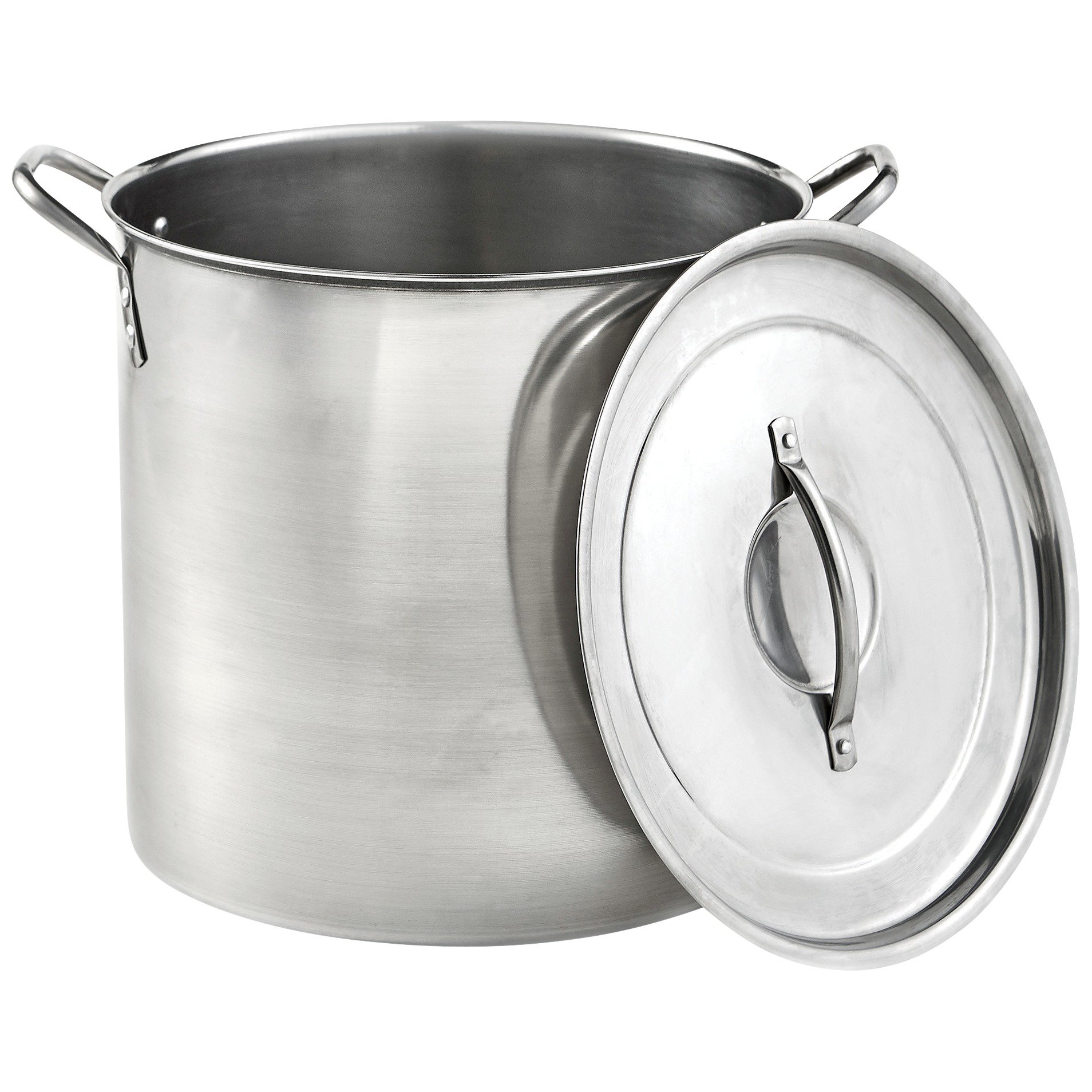 16 Quart Stock Pot Stainless Steel Large Kitchen Soup Big Cooking Glass Lid