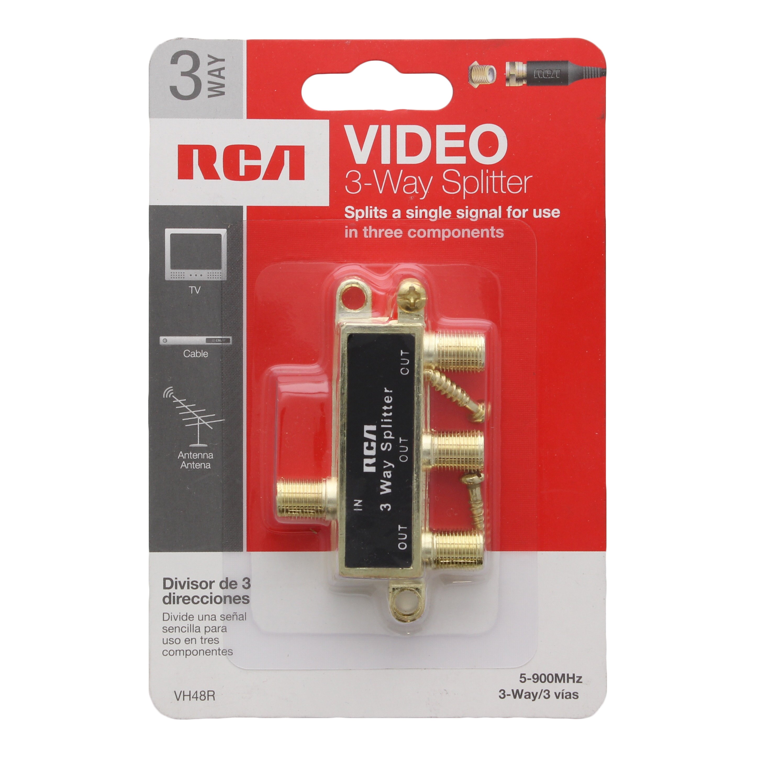 RCA 3 Way Coaxial Cable Splitter Shop Connection Cables at HEB