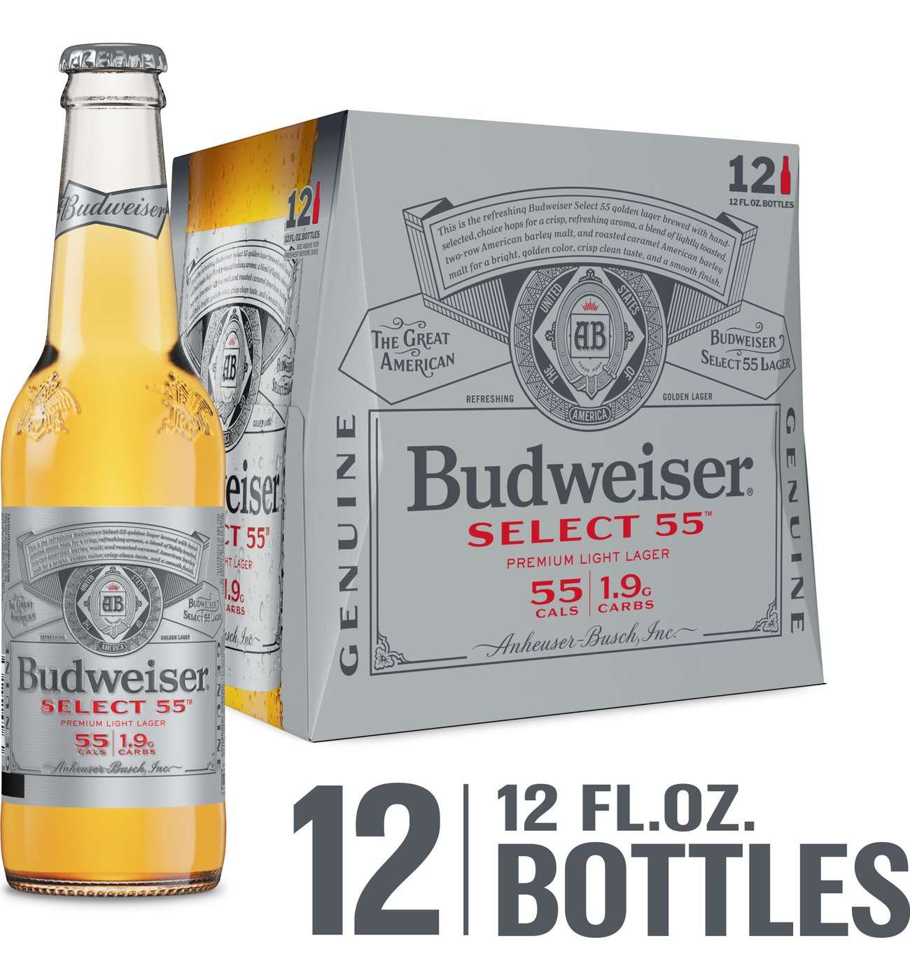 Budweiser Select 55 Light Lager Beer, 12 pack; image 2 of 8