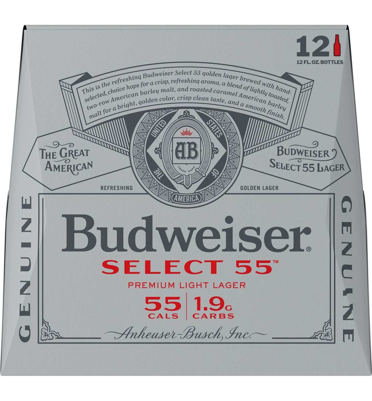 Budweiser Select 55 Light Lager Beer, 12 pack; image 8 of 8