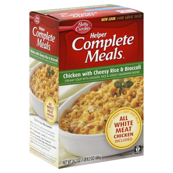 Betty Crocker Helper Complete Meals Chicken with Cheesy Rice & Broccoli