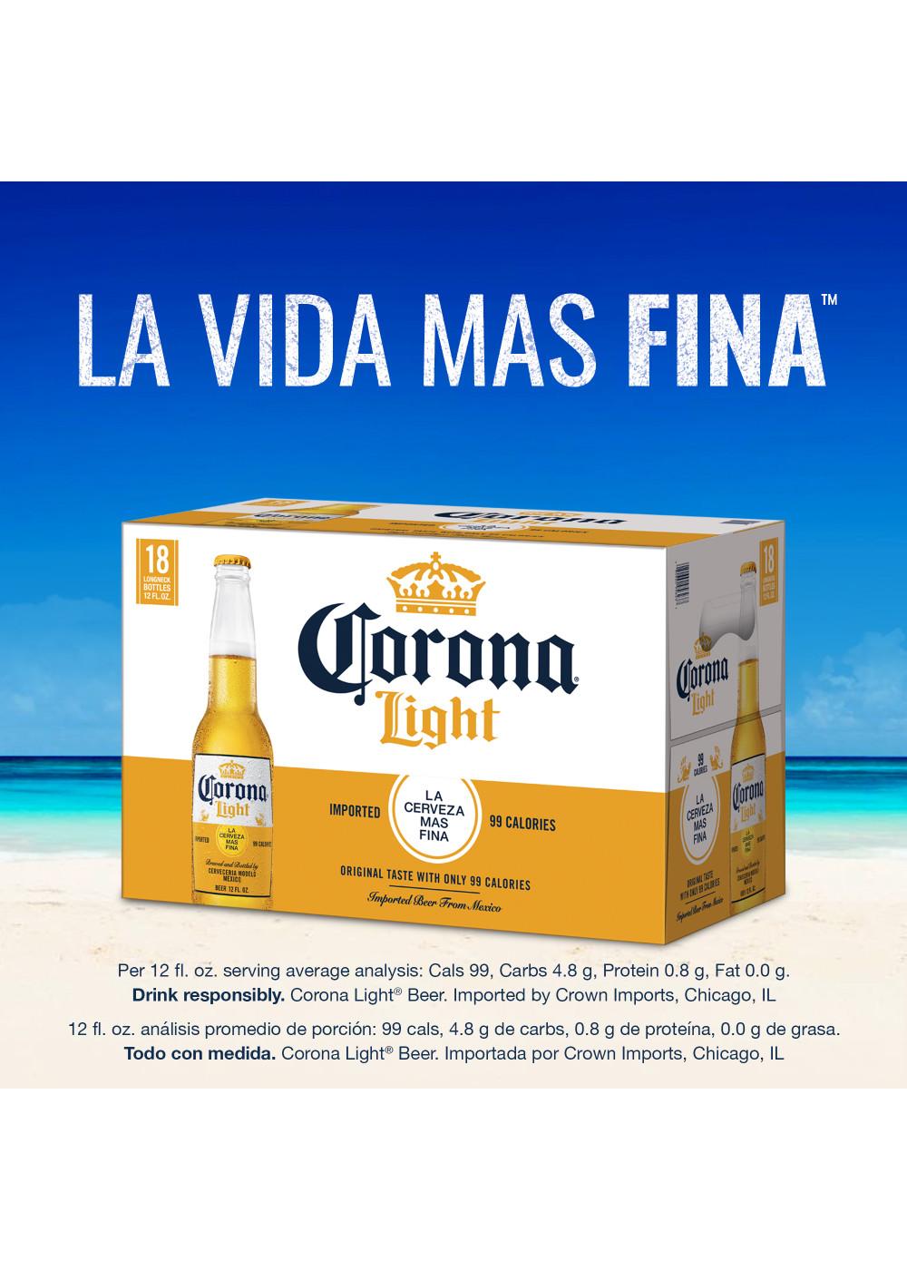 Corona Mexican Lager Light Beer Bottles 18 pk; image 5 of 7