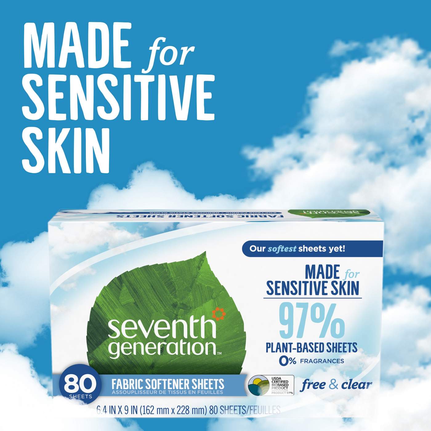 Seventh Generation Free & Clear Natural Fabric Softener Sheets; image 6 of 8