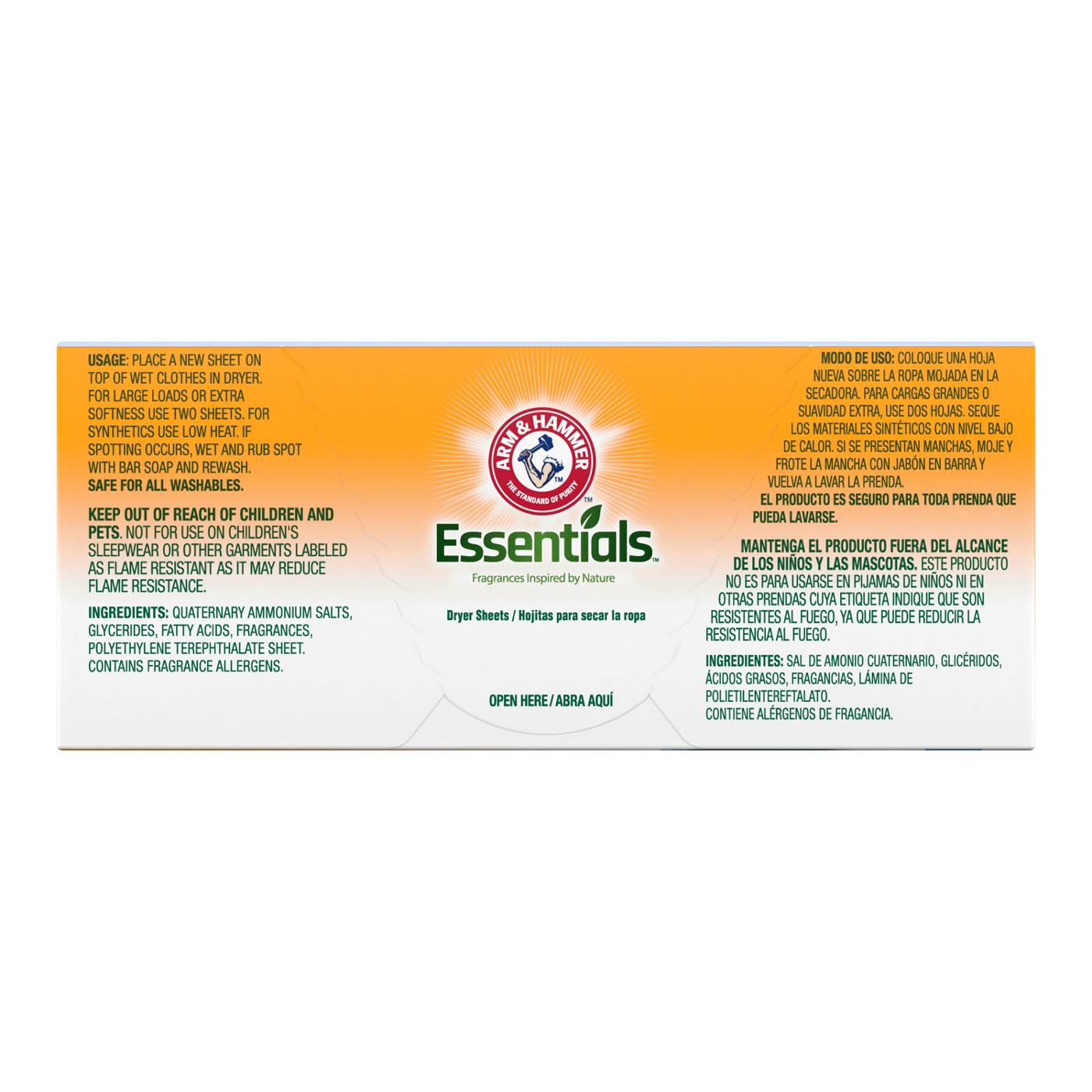 Arm & Hammer Essentials Fabric Softener Dryer Sheets - Mountain Rain; image 2 of 12